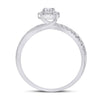 10k White Gold Round Diamond Bridal Wedding Ring Band Set 1/2 Cttw
