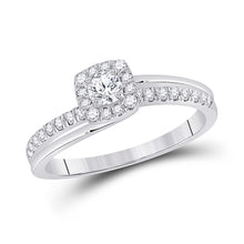  10k White Gold Round Diamond Bridal Wedding Ring Band Set 1/2 Cttw