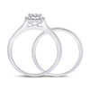 10k White Gold Round Diamond Bridal Wedding Ring Band Set 1/2 Cttw