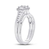 10k White Gold Round Diamond Bridal Wedding Ring Band Set 1/2 Cttw