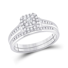  10k White Gold Round Diamond Bridal Wedding Ring Band Set 1/2 Cttw