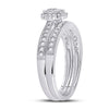 10k White Gold Round Diamond Bridal Wedding Ring Band Set 1/2 Cttw