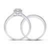10k White Gold Round Diamond Bridal Wedding Ring Band Set 1/2 Cttw