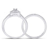 10k White Gold Round Diamond Bridal Wedding Ring Band Set 1/2 Cttw