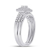 10k White Gold Round Diamond Bridal Wedding Ring Band Set 1/2 Cttw