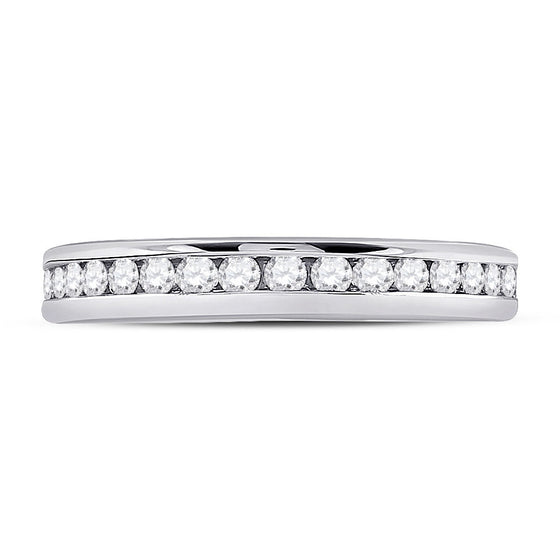 14k White Gold Womens Round Diamond Eternity Wedding Band 7/8 Cttw