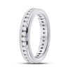 14k White Gold Womens Round Diamond Eternity Wedding Band 7/8 Cttw
