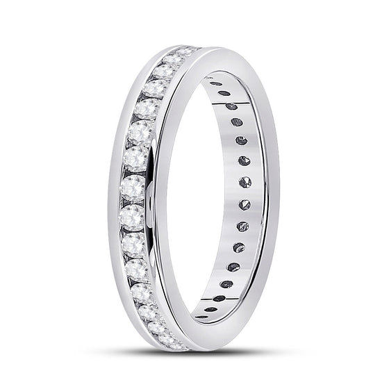 14k White Gold Womens Round Diamond Eternity Wedding Band 7/8 Cttw