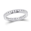 14k White Gold Womens Round Diamond Eternity Wedding Band 7/8 Cttw