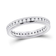  14k White Gold Womens Round Diamond Eternity Wedding Band 7/8 Cttw