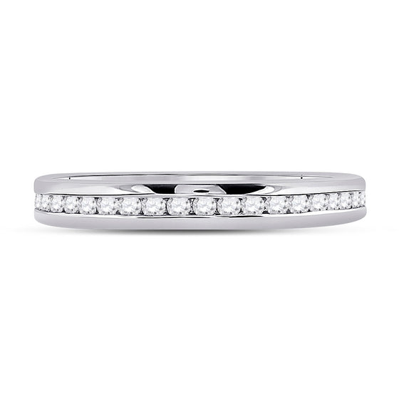 14k White Gold Womens Round Diamond Eternity Wedding Band 1/2 Cttw
