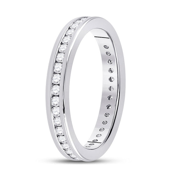14k White Gold Womens Round Diamond Eternity Wedding Band 1/2 Cttw