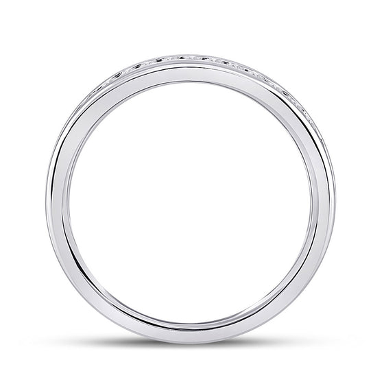 14k White Gold Womens Round Diamond Eternity Wedding Band 1/2 Cttw