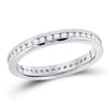 14k White Gold Womens Round Diamond Eternity Wedding Band 1/2 Cttw