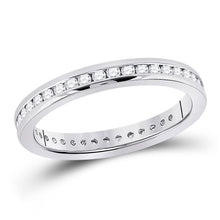  14k White Gold Womens Round Diamond Eternity Wedding Band 1/2 Cttw