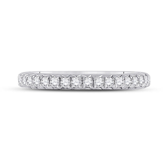 14k White Gold Womens Round Diamond Eternity Wedding Band 3/4 Cttw