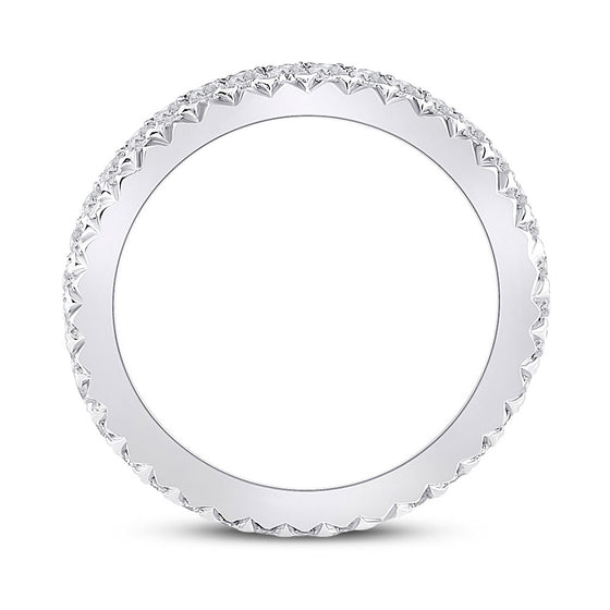 14k White Gold Womens Round Diamond Eternity Wedding Band 3/4 Cttw
