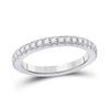 14k White Gold Womens Round Diamond Eternity Wedding Band 3/4 Cttw