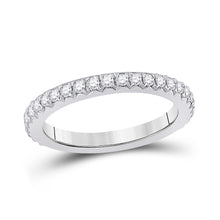  14k White Gold Womens Round Diamond Eternity Wedding Band 3/4 Cttw