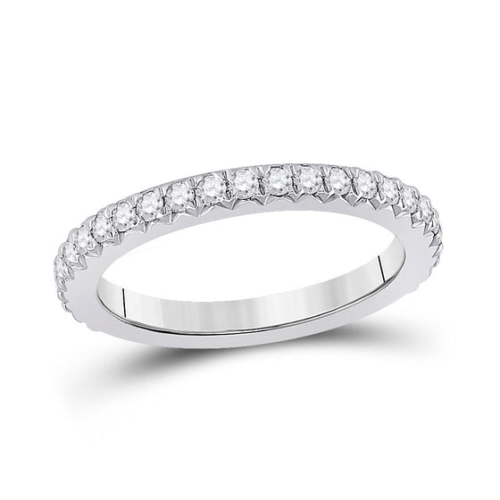 14k White Gold Womens Round Diamond Eternity Wedding Band 3/4 Cttw