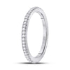 14k White Gold Womens Round Diamond Eternity Wedding Band 3/8 Cttw