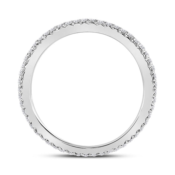 14k White Gold Womens Round Diamond Eternity Wedding Band 3/8 Cttw