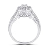 14k White Gold Round Diamond Halo Bridal Wedding Engagement Ring 1 Cttw