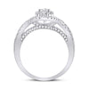 14k White Gold Pear Diamond Halo Bridal Wedding Engagement Ring 1 Cttw