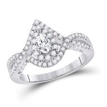  14k White Gold Pear Diamond Halo Bridal Wedding Engagement Ring 1 Cttw