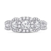 14k White Gold Round Diamond 3-stone Bridal Wedding Engagement Ring 1-1/4 Cttw
