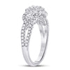 14k White Gold Round Diamond 3-stone Bridal Wedding Engagement Ring 1-1/4 Cttw