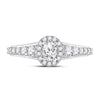 14k White Gold Oval Diamond Halo Bridal Wedding Engagement Ring 1-1/4 Cttw