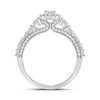 14k White Gold Oval Diamond Halo Bridal Wedding Engagement Ring 1-1/4 Cttw