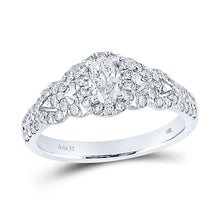  14k White Gold Oval Diamond Solitaire Bridal Wedding Engagement Ring 1 Cttw