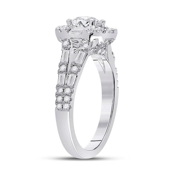 14k White Gold Round Diamond Solitaire Bridal Wedding Engagement Ring 1-3/4 Cttw