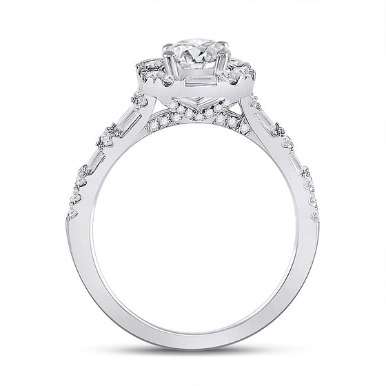 14k White Gold Round Diamond Solitaire Bridal Wedding Engagement Ring 1-3/4 Cttw
