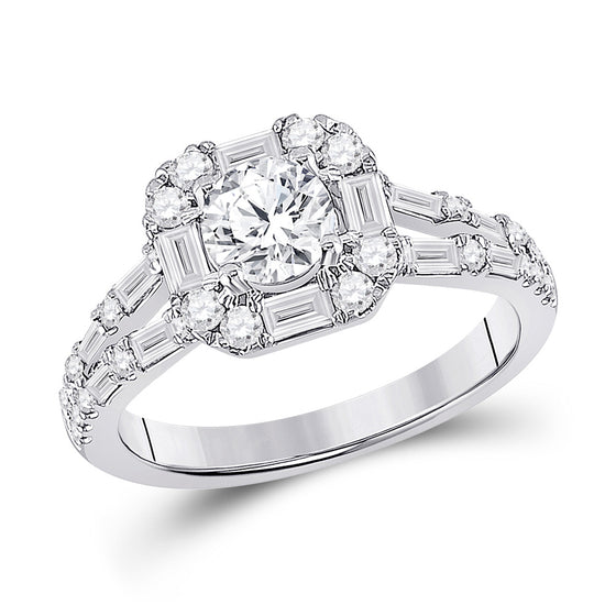 14k White Gold Round Diamond Solitaire Bridal Wedding Engagement Ring 1-3/4 Cttw