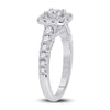 14k White Gold Round Diamond Halo Bridal Wedding Engagement Ring 1-1/2 Cttw