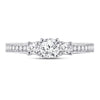 14k White Gold Round Diamond 3-stone Bridal Wedding Engagement Ring 1 Cttw