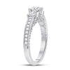 14k White Gold Round Diamond 3-stone Bridal Wedding Engagement Ring 1 Cttw