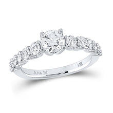  14k White Gold Round Diamond Solitaire Bridal Wedding Engagement Ring 1-3/8 Cttw