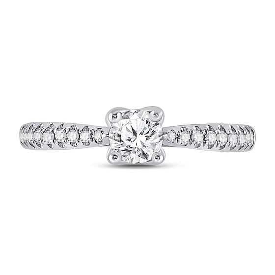 14k White Gold Round Diamond Solitaire Bridal Wedding Engagement Ring 3/4 Cttw