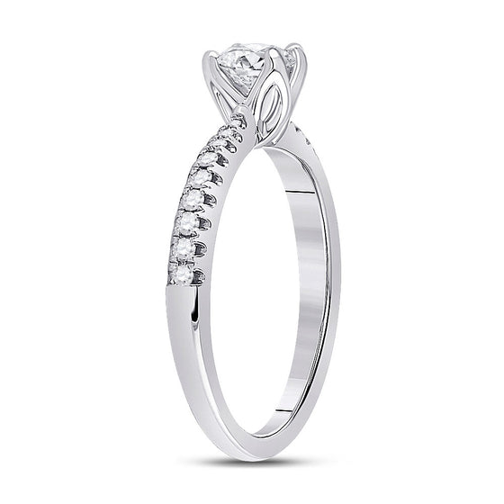 14k White Gold Round Diamond Solitaire Bridal Wedding Engagement Ring 3/4 Cttw