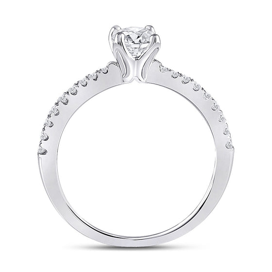 14k White Gold Round Diamond Solitaire Bridal Wedding Engagement Ring 3/4 Cttw