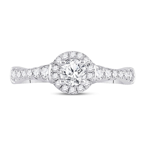 14k White Gold Round Diamond Solitaire Bridal Wedding Engagement Ring 7/8 Cttw