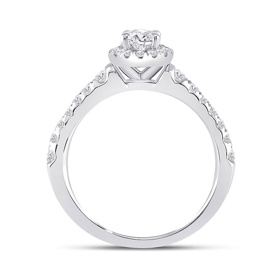 14k White Gold Round Diamond Solitaire Bridal Wedding Engagement Ring 7/8 Cttw