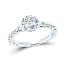  14k White Gold Round Diamond Solitaire Bridal Wedding Engagement Ring 7/8 Cttw