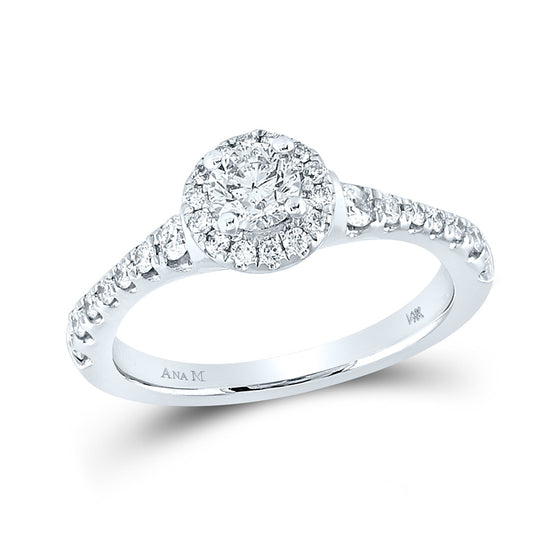 14k White Gold Round Diamond Solitaire Bridal Wedding Engagement Ring 7/8 Cttw