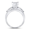14k White Gold Princess Diamond Cluster Bridal Wedding Engagement Ring 1 Cttw
