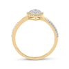 14k Yellow Gold Womens Round Diamond Teardrop Cluster Ring 1/3 Cttw